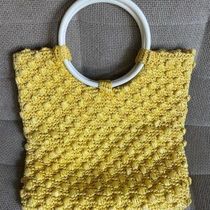 Vintage Yellow Crochet Hand Bag
